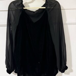 Black velvet Ann Taylor blouse